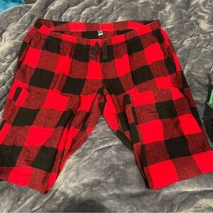Plaid Red and Black Men's Pants